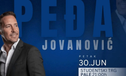 Koncert Peđe Jovanovića 30. juna u Palama