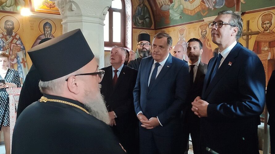Dodik, Vučić i Višković posjetili manastir Žitomislić