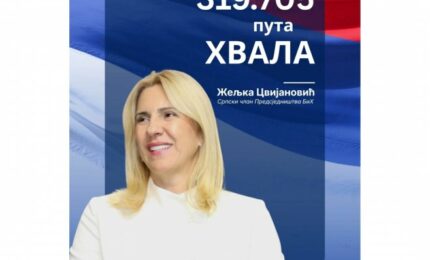 Cvijanović: Sada, kada su prebrojani svi glasovi, ostaje mi samo da kažem – 319.705 puta hvala